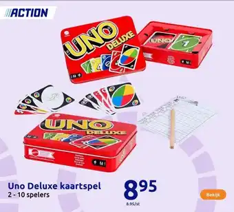 Action Uno Deluxe kaartspel aanbieding