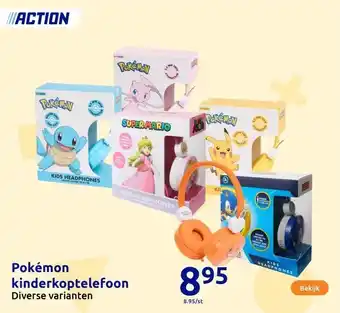 Action Pokémon kinderkoptelefoon aanbieding