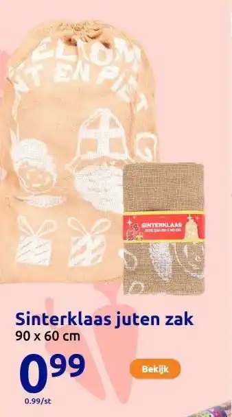 Action Sinterklaas juten zak aanbieding