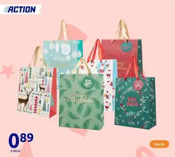 Action Cadeautas met vacht aanbieding