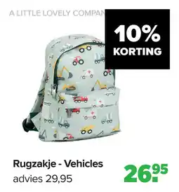 Baby-Dump Rugzakje Vehicles aanbieding
