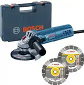 Amazon Bosch Professional 800W haakse slijper, 125 mm, 2 diamantschijven + doos aanbieding