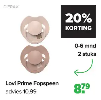Baby-Dump Lovi Prime Fopspeen aanbieding