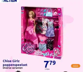Action Chloe Girlz poppenspeelset aanbieding