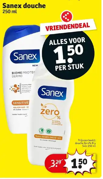 Kruidvat Sanex douche 250ml aanbieding