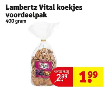 Kruidvat Lambertz vital koekjes voordeelpak 400g aanbieding