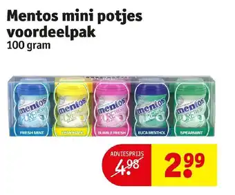 Kruidvat Mentos mini potjes voordeelpak 100g aanbieding
