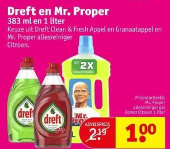 Kruidvat Dreft en Mr. Proper 383ml aanbieding