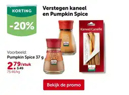 Aveve Verstegen kaneel en Pumpkin Spice aanbieding