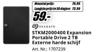 MediaMarkt Seagate STKM2000400 Expansion Portable Drive 2 TB Externe harde schijf aanbieding