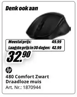 MediaMarkt Hp 480 Comfort Zwart Draadloze muis aanbieding