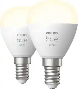 Coolblue Philips Hue Kogellamp White E14 Duo pack aanbieding