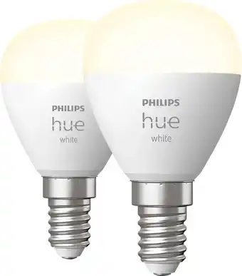 Coolblue Philips Hue Kogellamp White E14 Duo pack aanbieding