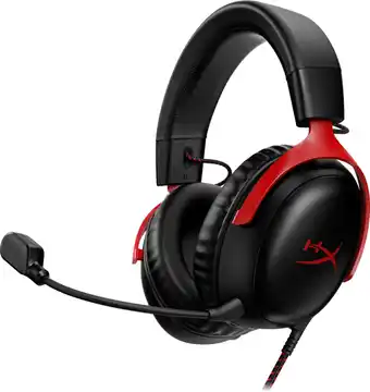 Coolblue HyperX Cloud III Wired Gaming Headset - Zwart/Rood (PC, PS5, Xbox Series X/S) aanbieding