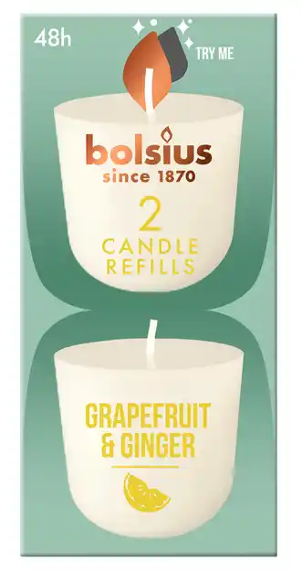 De Online Drogist Bolsius Grapefruit & Ginger Candle Refills aanbieding