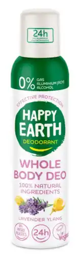 De Online Drogist Happy Earth Whole Body Deo Spray Lavender Ylang aanbieding