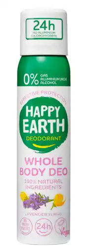 De Online Drogist Happy Earth Whole Body Deo Spray Lavender Ylang aanbieding