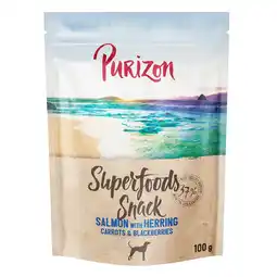 Zooplus Voordeelpak: 3x100g Purizon Superfoods zalm met haring, wortels & bramen hondensnacks aanbieding