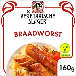 Jumbo De Vegetarische Slager Braadwurst Vegan 160 g aanbieding