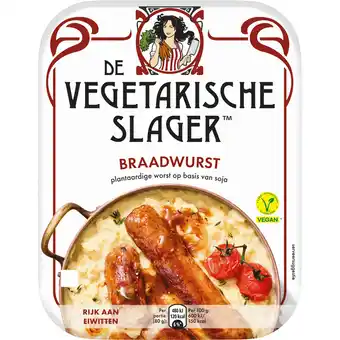 Jumbo De Vegetarische Slager Braadwurst Vegan 160 g aanbieding