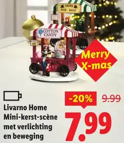Lidl Livarno Home Mini-kerst-scène met verlichting en beweging aanbieding