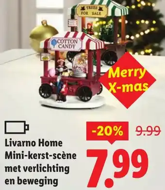 Lidl Livarno Home Mini-kerst-scène met verlichting en beweging aanbieding