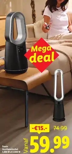 Lidl Tronic Ventilatorkachel 1.200 W of 2.000 W aanbieding