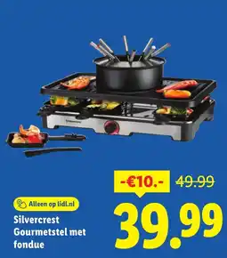 Lidl Silvercrest Gourmetstel met fondue aanbieding