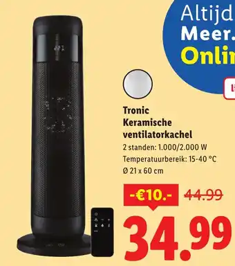 Lidl Tronic Keramische ventilatorkachel aanbieding