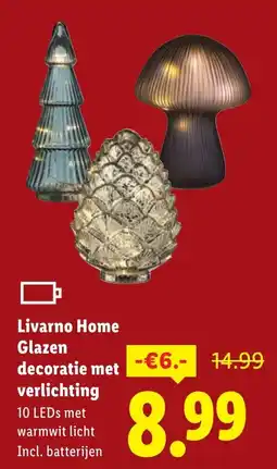 Lidl Livarno Home Glazen decoratie met verlichting aanbieding