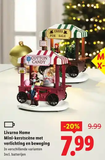 Lidl Livarno Home Mini-kerstscène met verlichting en beweging aanbieding