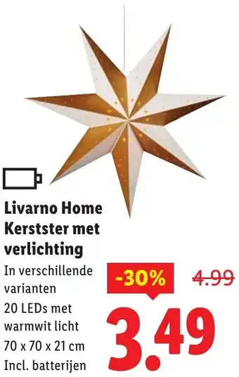 Lidl Livarno Home Kerstster met verlichting aanbieding