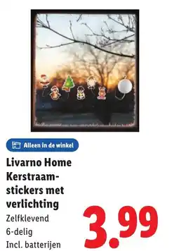Lidl Livarno Home Kerst Raamstickers met verlichting aanbieding