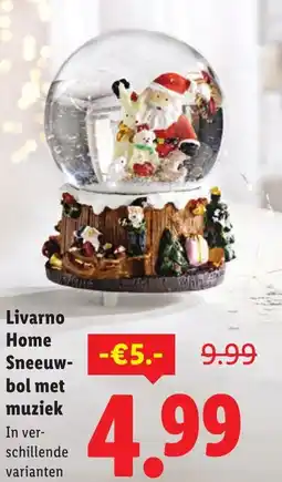 Lidl Livarno Home Sneeuwbol met muziek aanbieding