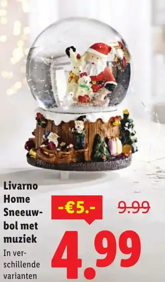 Lidl Livarno Home Sneeuwbol met muziek aanbieding