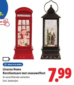Lidl Livarno Home Kerstlantaarn met sneeuweffect aanbieding