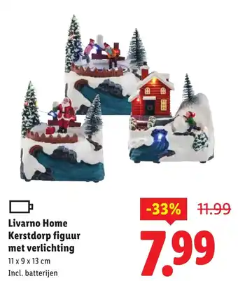 Lidl Livarno Home Kerstdorp figuur met verlichting aanbieding
