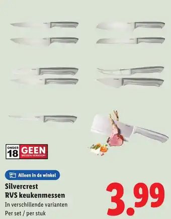 Lidl Silvercrest RVS keukenmessen aanbieding
