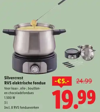 Lidl Silvercrest RVS elektrische fondue aanbieding