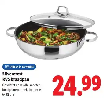 Lidl Silvercrest RVS braadpan aanbieding