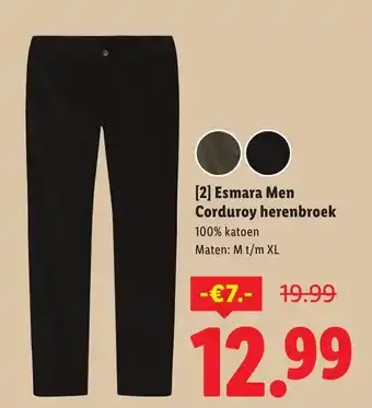 Lidl Esmara Men Corduroy herenbroek aanbieding