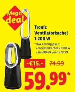 Lidl Tronic Ventilatorkachel 1.200 W aanbieding