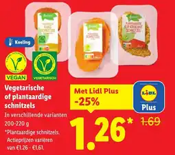 Lidl Vegetarische of plantaardige schnitzels aanbieding
