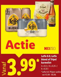 Lidl Leffe 0.0, Leffe blond of Tripel karmeliet aanbieding