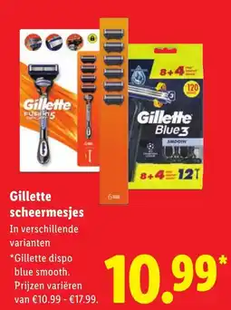 Lidl Gillette scheermesjes aanbieding