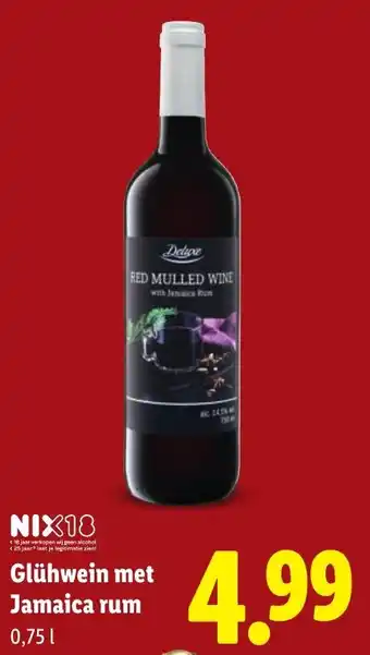 Lidl Glühwein met Jamaica rum aanbieding