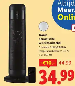 Lidl Tronic Keramische ventilatorkachel aanbieding