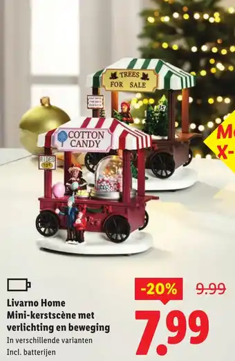 Lidl Livarno Home Mini-kerstscène met verlichting en beweging aanbieding