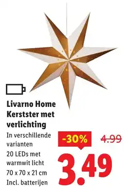 Lidl Livarno Home Kerstster met verlichting aanbieding