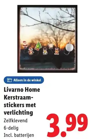 Lidl Livarno Home Kerstraamstickers met verlichting aanbieding
